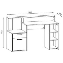 Masa pentru birou Yasen Paco PC5 (Urban Amber Oak/White) Thumb