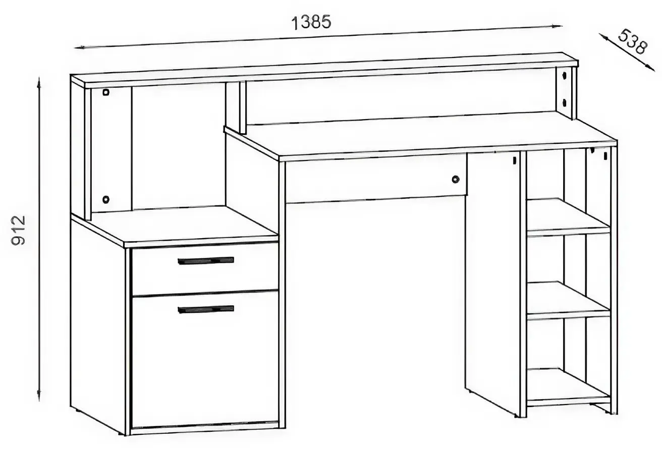 Masa pentru birou Yasen Paco PC5 (Urban Amber Oak/White)
