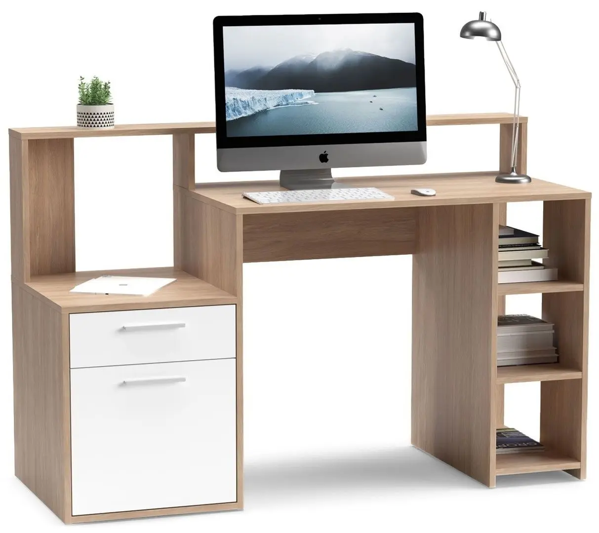 Masa pentru birou Yasen Paco PC5 (Urban Amber Oak/White)