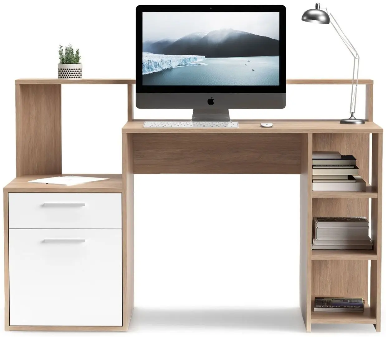 Masa pentru birou Yasen Paco PC5 (Urban Amber Oak/White)