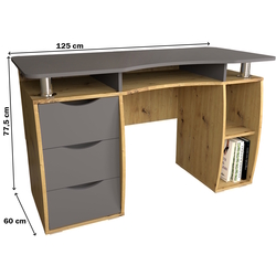 Письменный стол Yasen Смарт New (Дуб Артизан/Графит Серый) Thumb