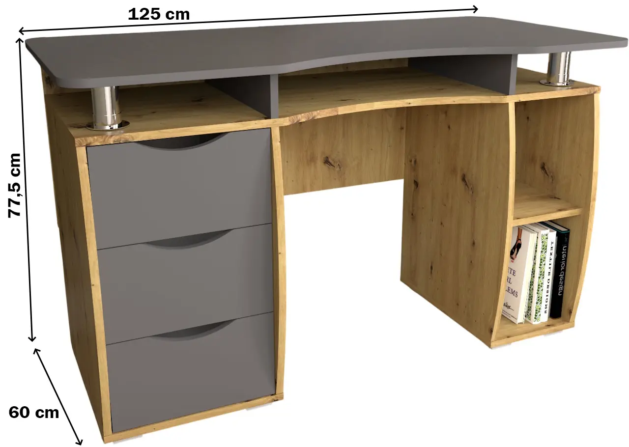 Письменный стол Yasen Смарт New (Дуб Артизан/Графит Серый)