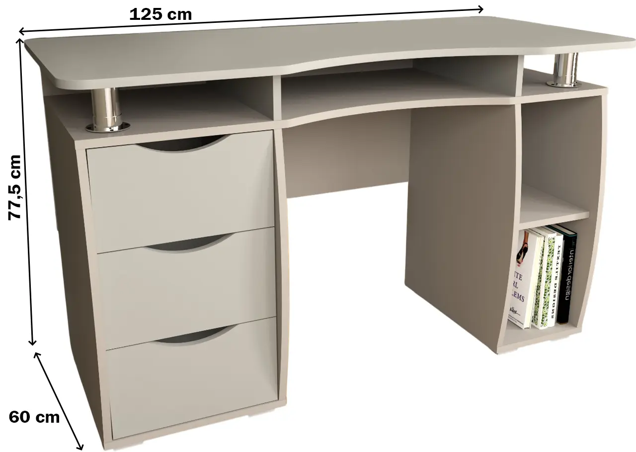 Masa de birou Yasen Smart New (Cashmere/Grey Lava)