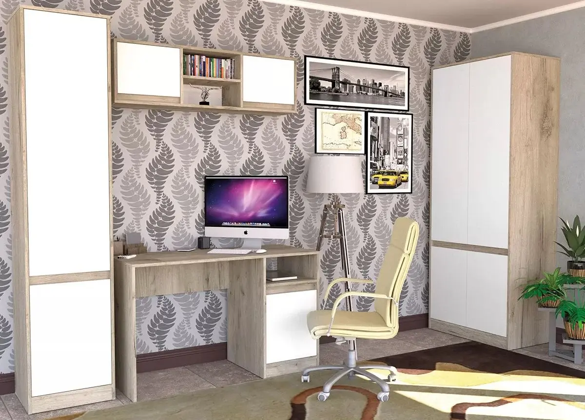 Masa de birou Yasen Venera (Craft Gray Oak/White)