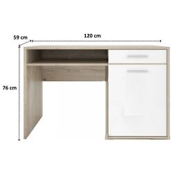 Masa pentru birou Yasen Nepo BIU120 (Sonoma Oak/Nymphea Alba) Thumb