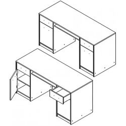 Masa pentru birou Yasen Nepo BIU150 (Sonoma Oak/Nymphea Alba) Thumb