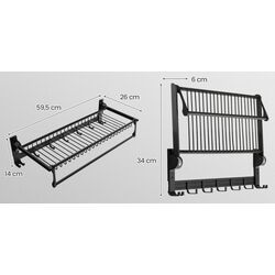 Полка для ванной Costway JZ10207 (Black) Thumb