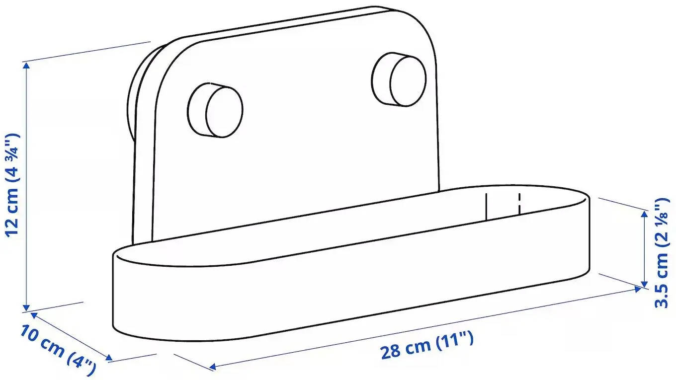 Полка для ванной Ikea Obonas на присосках 28cm (Серо-Зеленый) - 4