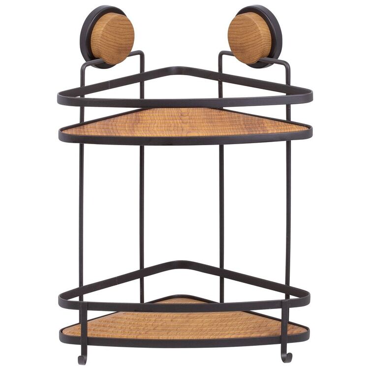 Полка для ванной Metalife Magic Fix Elegans MGLS-832W (Black/Wood)