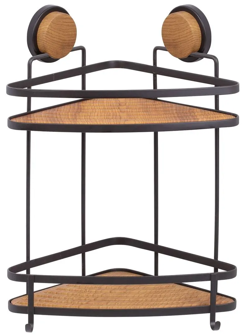 Raft pentru baie Metalife Magic Fix Elegans MGLS-832W (Black/Wood)