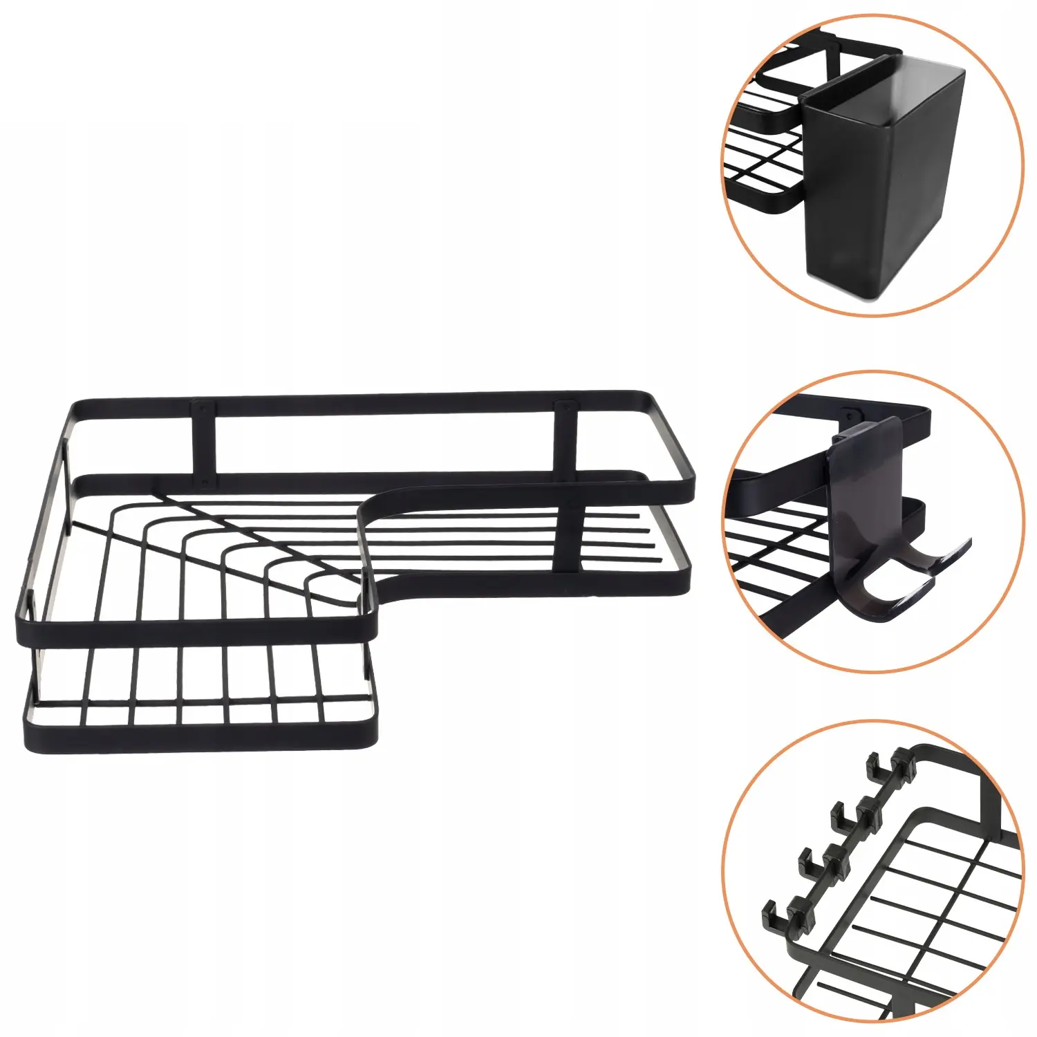 Set de rafturi pentru baie Ruhhy 27092 (Black) - 2