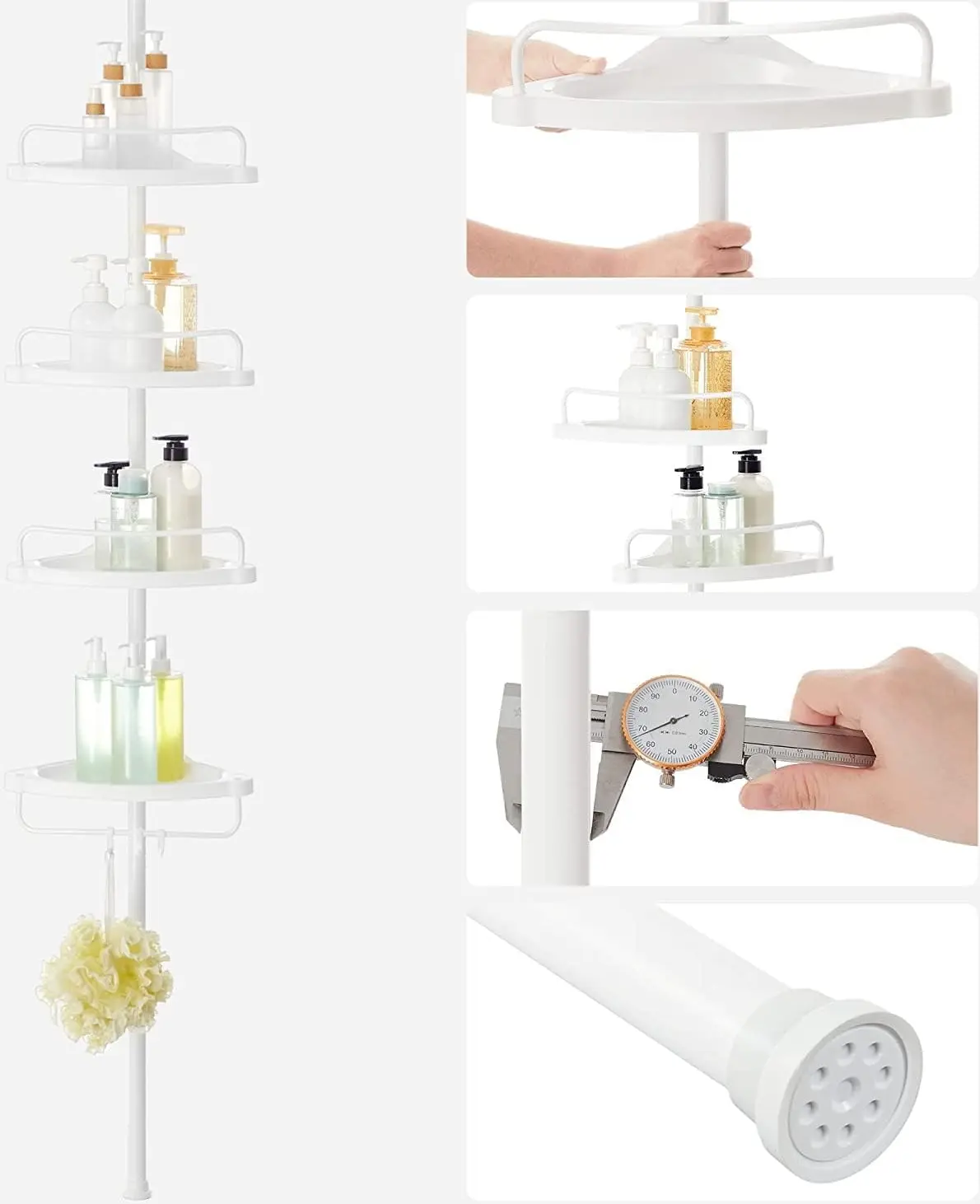 Raft pentru baie Songmics BCB001A (White) - 6