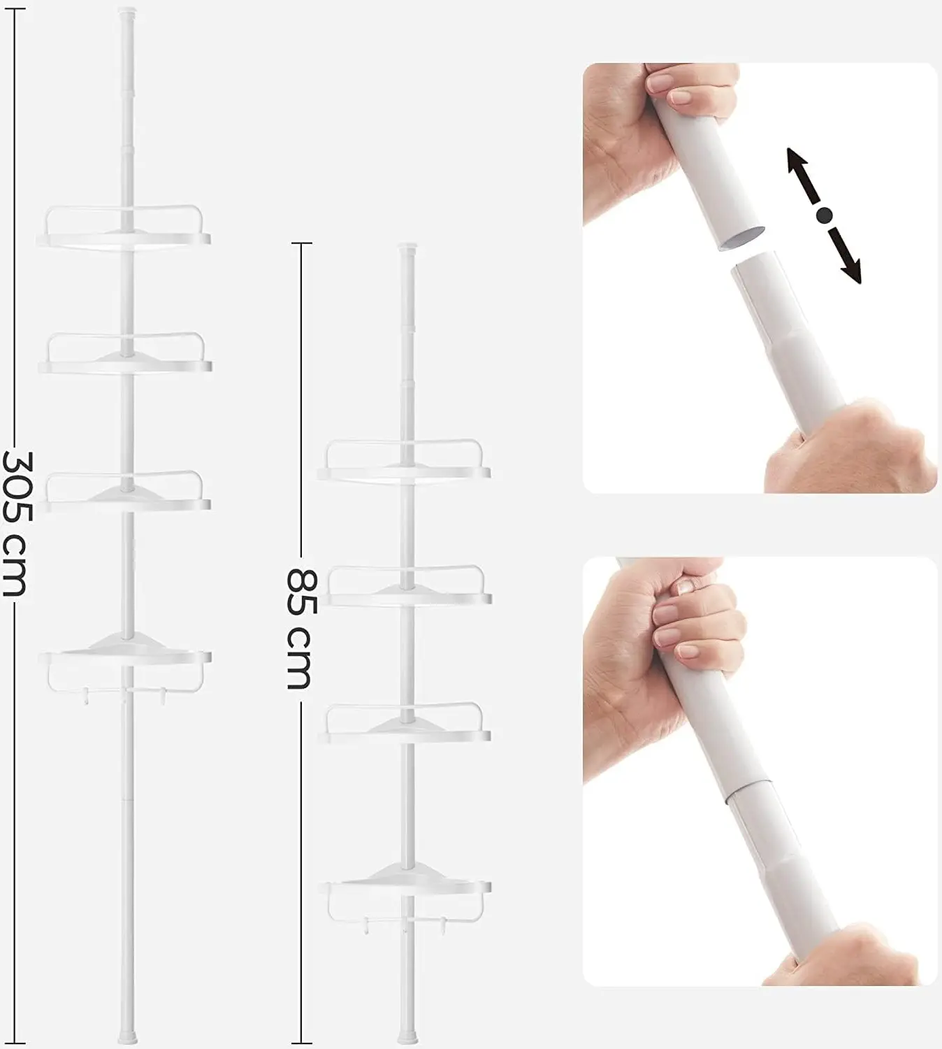 Raft pentru baie Songmics BCB001A (White) - 7