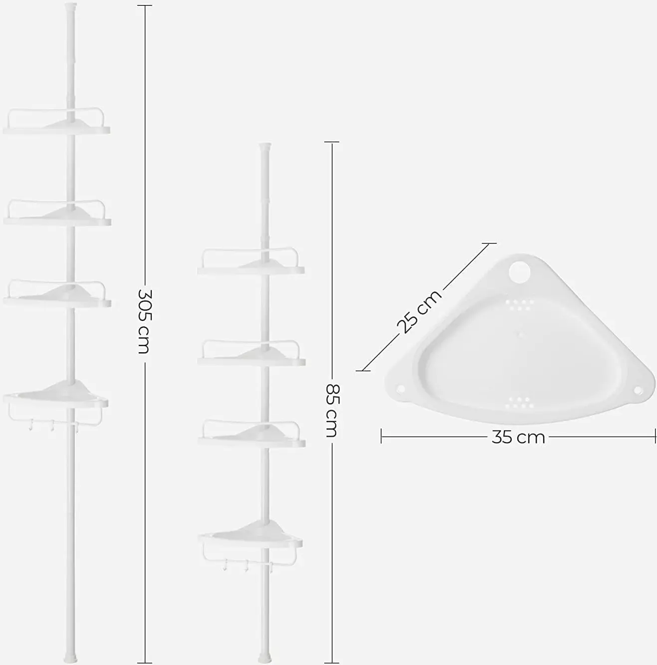 Raft pentru baie Songmics BCB001A (White) - 8