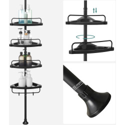 Raft pentru baie Songmics BCB001B01 (Black) Thumb