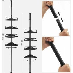 Raft pentru baie Songmics BCB001B01 (Black) Thumb