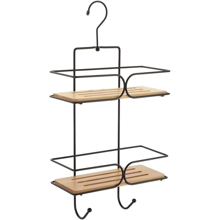 Полка для ванной Tendance Caddy 52138 (Black/Bamboo)
