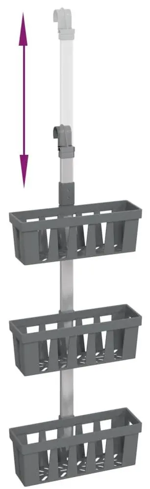 Полка для ванной VidaXL 154599 (Silver/Grey)