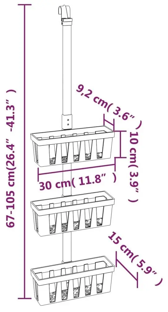 Полка для ванной VidaXL 154599 (Silver/Grey)