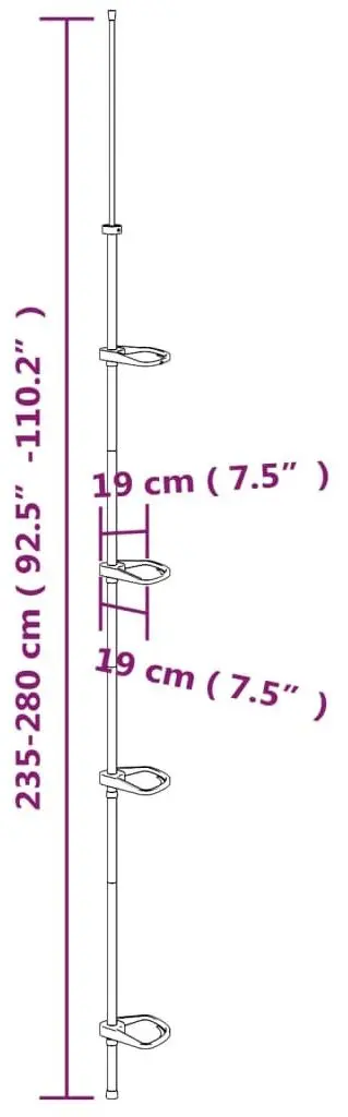 Raft pentru baie VidaXL 344382 (Silver/Grey)