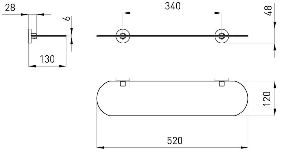 Raft pentru baie Volle Ronda (Black)