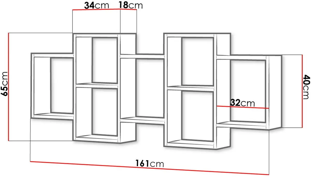 Полка Bratex Trio 001 (Graphite Black)