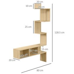 Полка Homcom 830-780V80AK 80x28x128 cm (Oak) Thumb