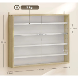 Полка Homcom 833-761V80AK (White/Wood) Thumb