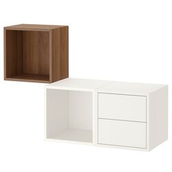 Combinatie de rafturi suspendate Ikea Eket 105x35x70 (Alb/Aspect Nuc) Thumb