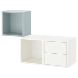 Combinatie de rafturi suspendate Ikea Eket 105x35x70 (Alb/Gri Deschis-Bleu) Thumb