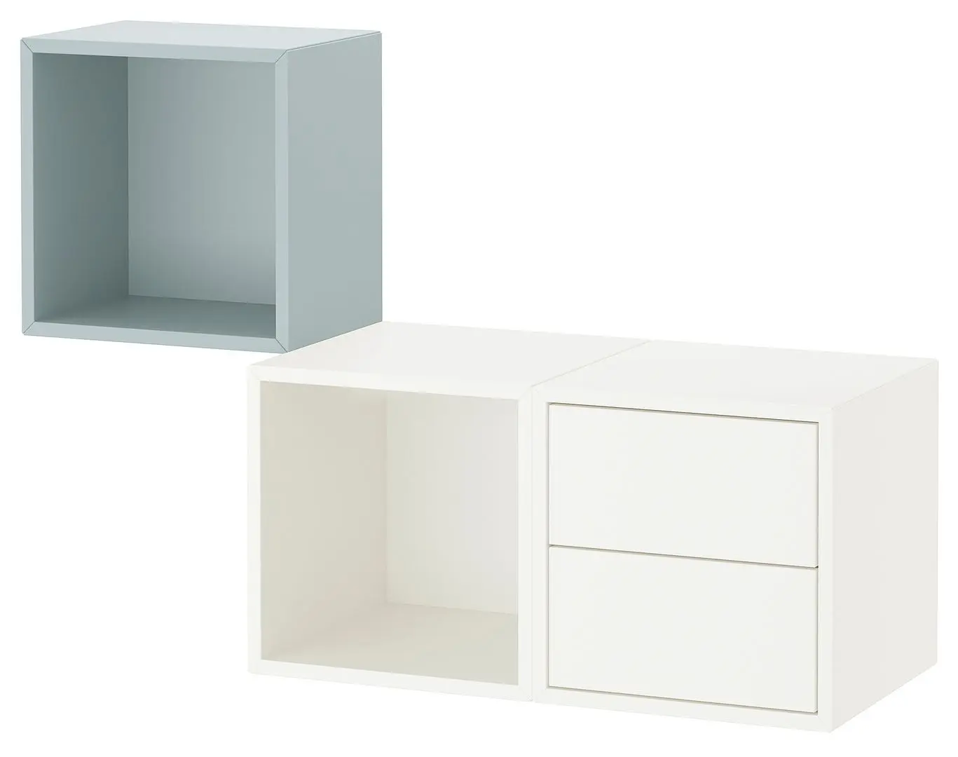 Combinatie de rafturi suspendate Ikea Eket 105x35x70 (Alb/Gri Deschis-Bleu) - 4