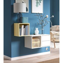 Combinatie de rafturi suspendate Ikea Eket 105x35x70 (Alb/Galben Deschis)