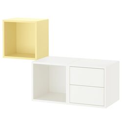 Combinatie de rafturi suspendate Ikea Eket 105x35x70 (Alb/Galben Deschis) Thumb