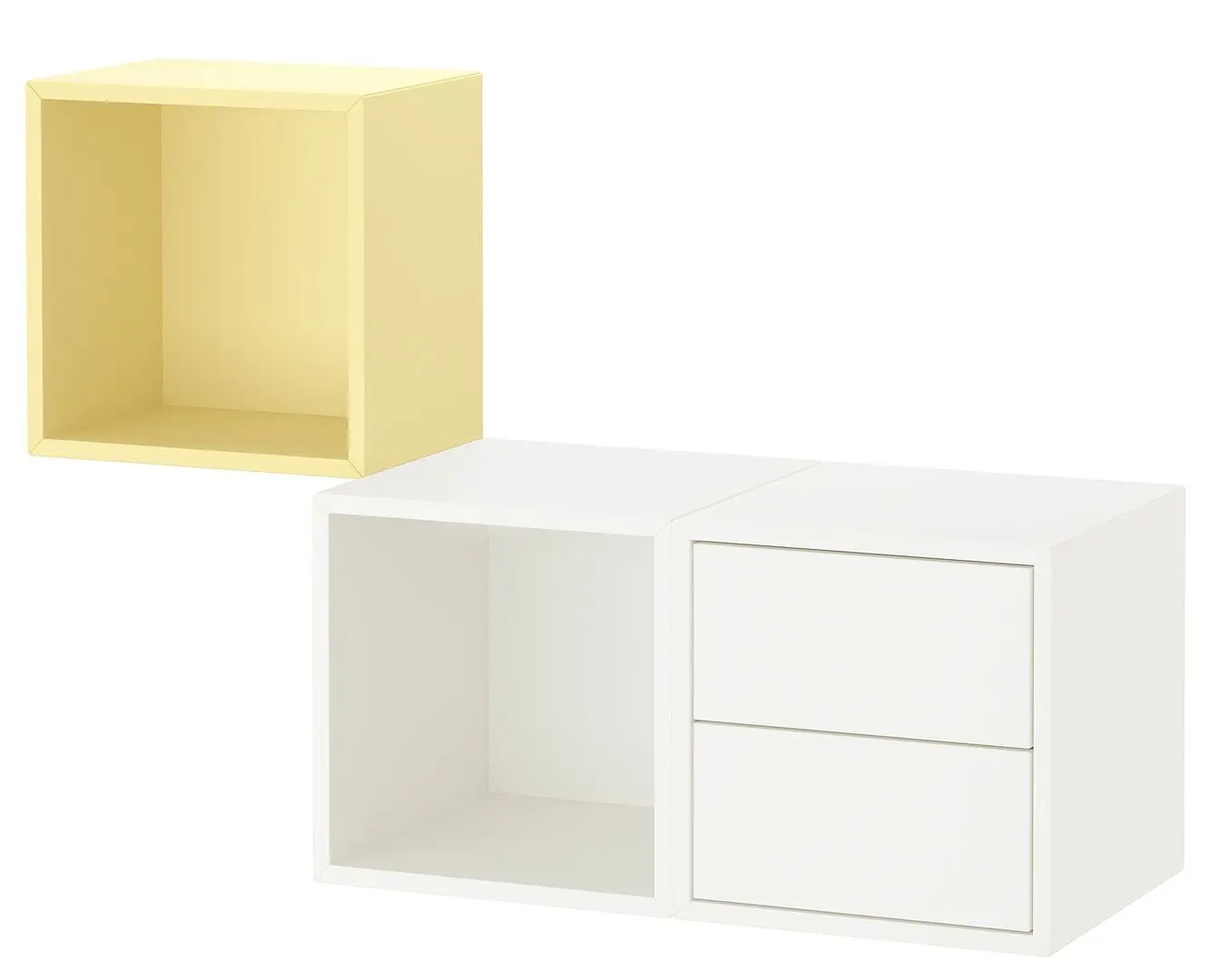 Combinatie de rafturi suspendate Ikea Eket 105x35x70 (Alb/Galben Deschis)