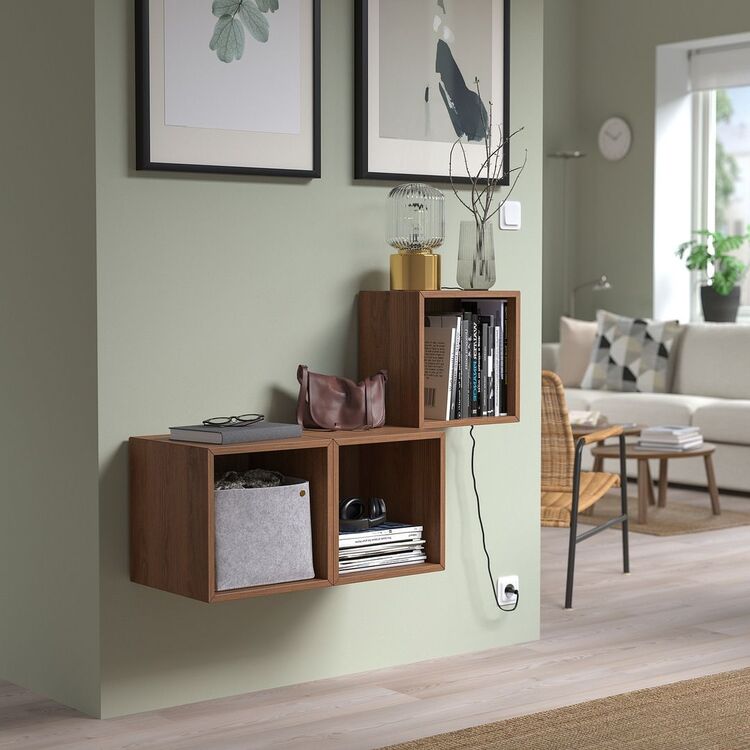 Combinatie de rafturi suspendate Ikea Eket 105x35x70 (Aspect Nuc)