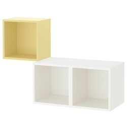 Combinatie de rafturi suspendate Ikea Eket 105x35x70 (Galben Deschis/Alb) Thumb