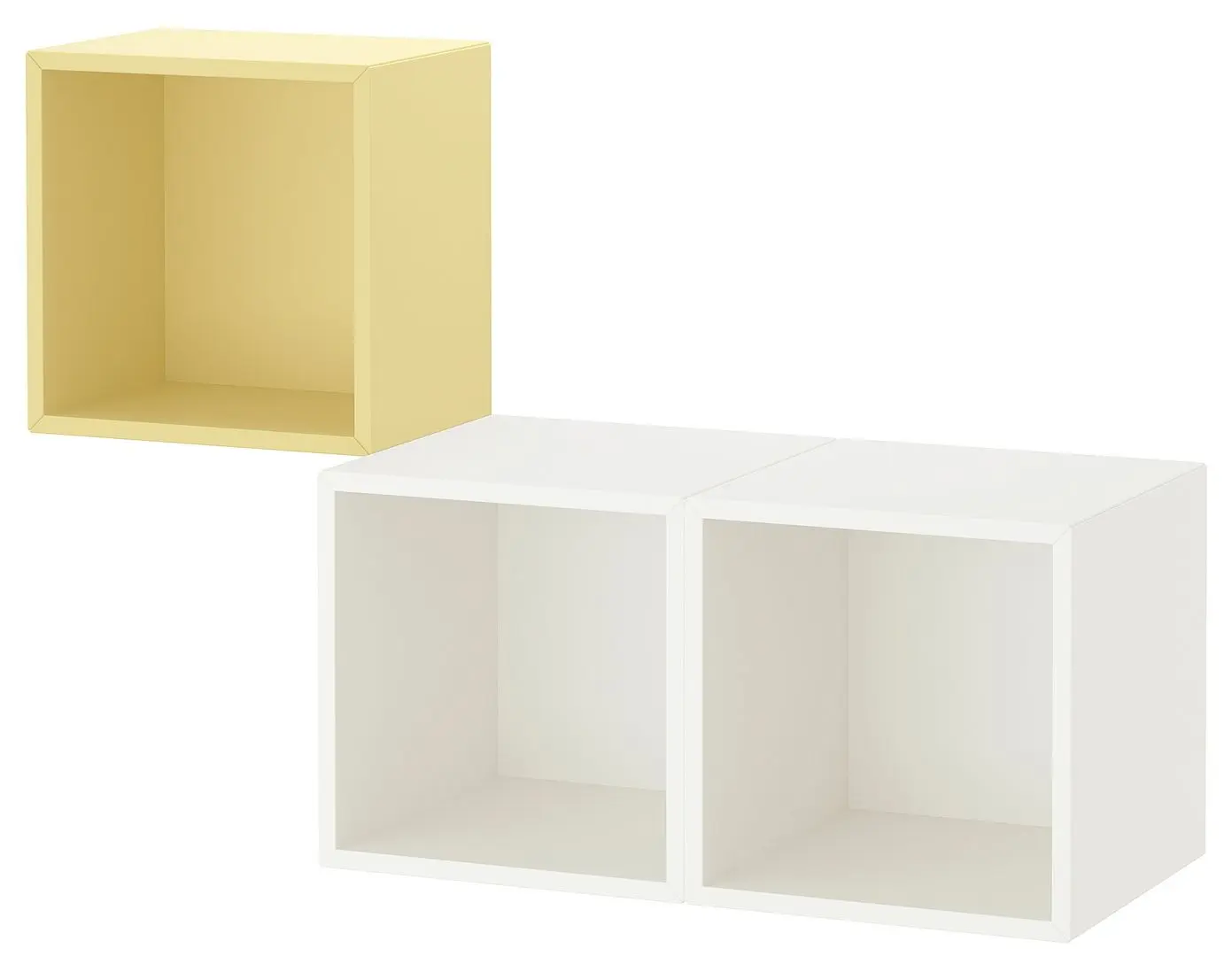 Combinatie de rafturi suspendate Ikea Eket 105x35x70 (Galben Deschis/Alb)