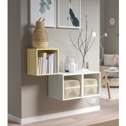 Combinatie de rafturi suspendate Ikea Eket 105x35x70 (Galben Deschis/Alb)