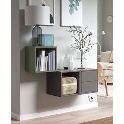 Combinatie de rafturi suspendate Ikea Eket 105x35x70 (Gri Inchis/Gri-Verde)