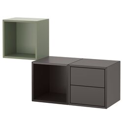 Комбинация навесных полок Ikea Eket 105x35x70 (Темно-серый/Серо-зеленый) Thumb
