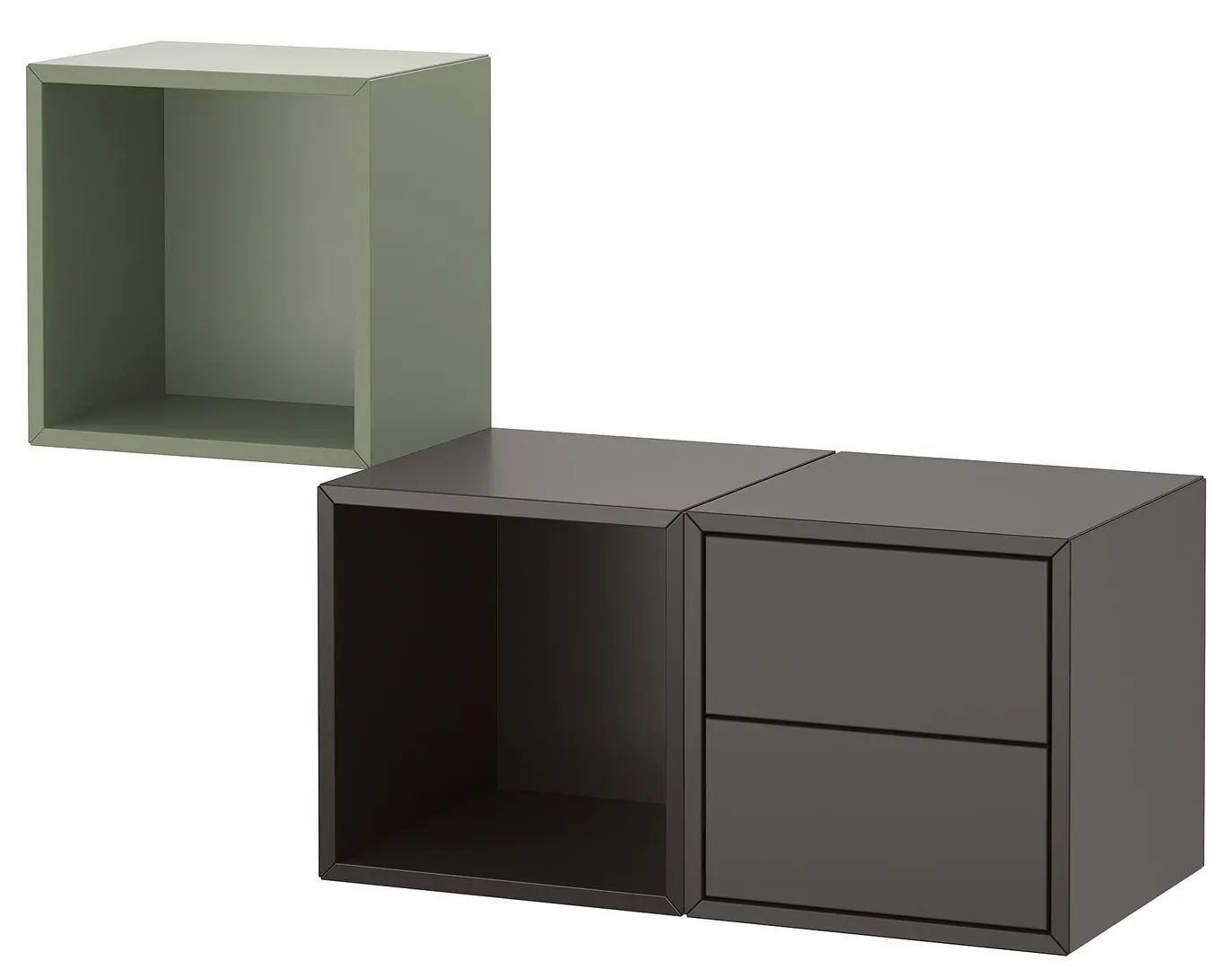 Комбинация навесных полок Ikea Eket 105x35x70 (Темно-серый/Серо-зеленый) - 4