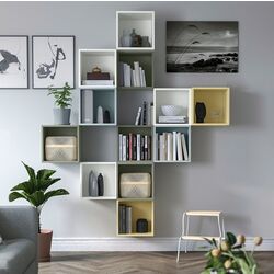 Combinatie de rafturi suspendate Ikea Eket 175x35x210 (Multicolor/Alb)