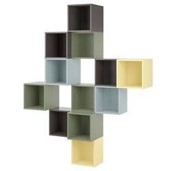 Комбинация навесных полок Ikea Eket 175x35x210 (Разноцветный/Темно-серый) Thumb