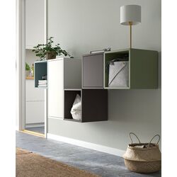 Combinatie de rafturi suspendate Ikea Eket 175x35x70 (Gri Deschis-Bleu/Multicolor)