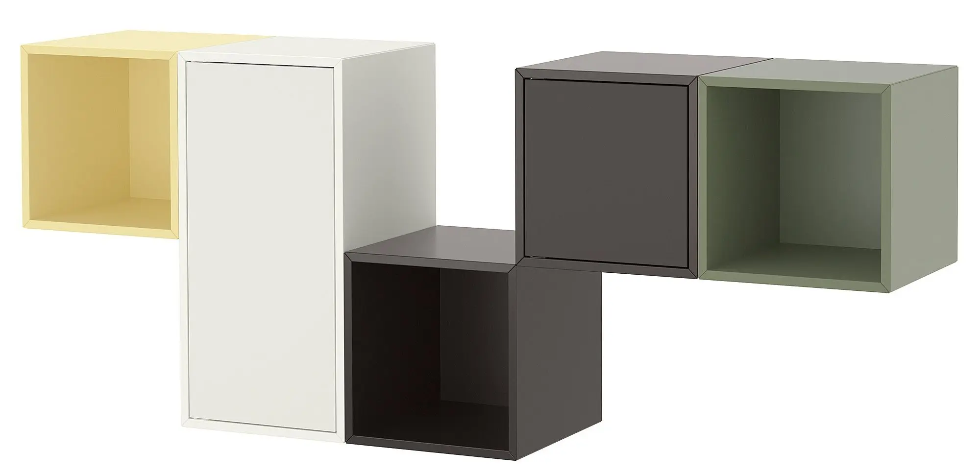 Комбинация навесных полок Ikea Eket 175x35x70 (Желтый/Разноцветный) - 3