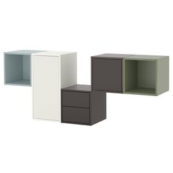 Combinatie de rafturi suspendate Ikea Eket 2 sertare 175x35x70 (Alb/Multicolor) Thumb