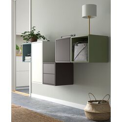 Combinatie de rafturi suspendate Ikea Eket 2 sertare 175x35x70 (Alb/Multicolor)