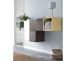 Combinatie de rafturi suspendate Ikea Eket 2 sertare 175x35x70 (Gri Deschis-Bleu/Multicolor)