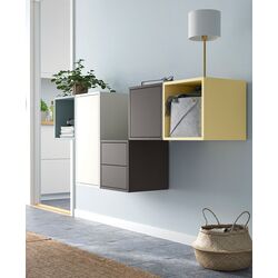 Combinatie de rafturi suspendate Ikea Eket 2 sertare 175x35x70 (Gri Deschis-Bleu/Multicolor)