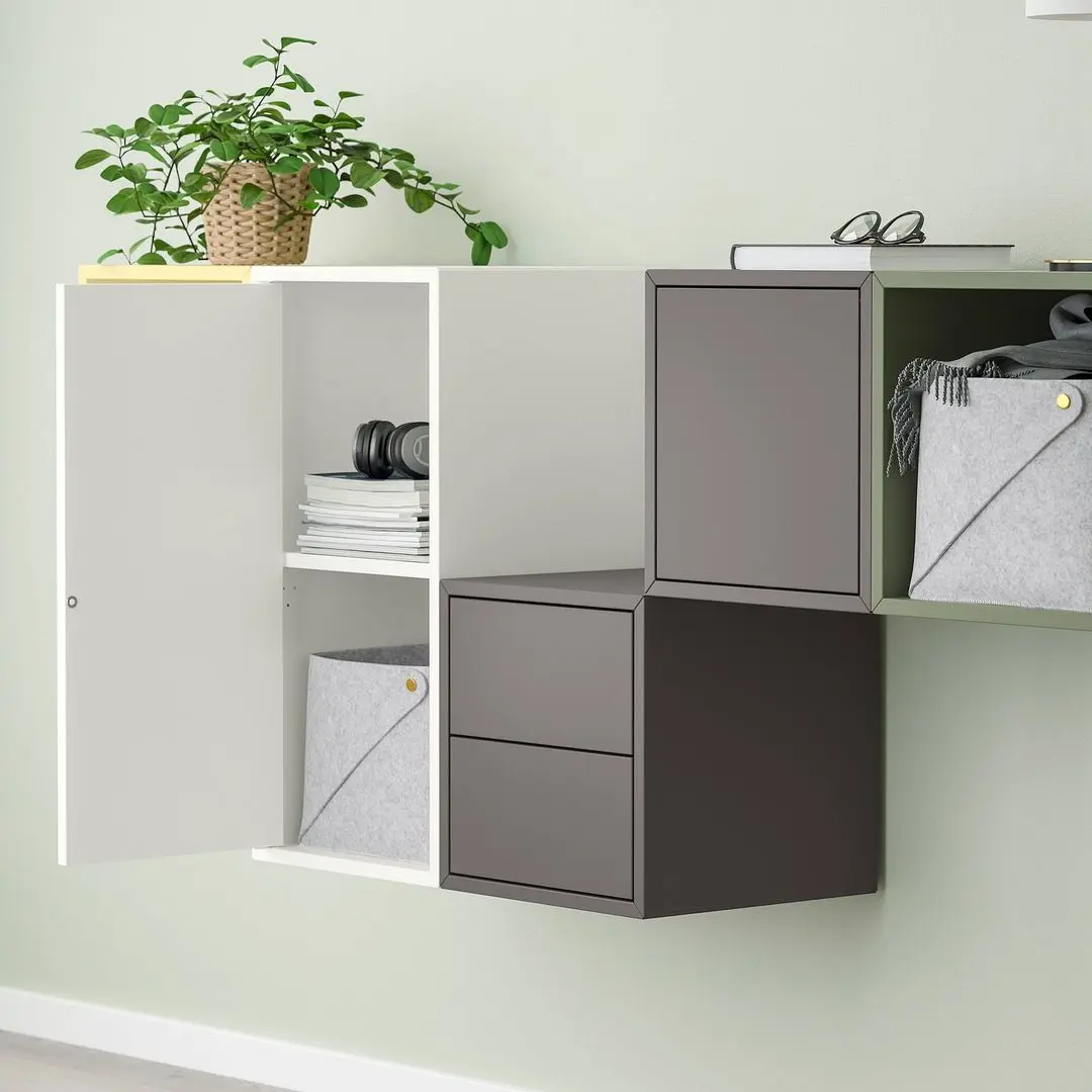 Комбинация навесных полок Ikea Eket 2 ящика 175x35x70 (Желтый/Разноцветный) - 2